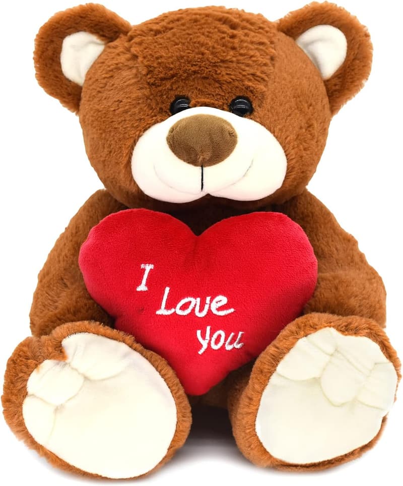 10'' Soft Plush Teddy Bear with Heart - Perfect Gift for Her