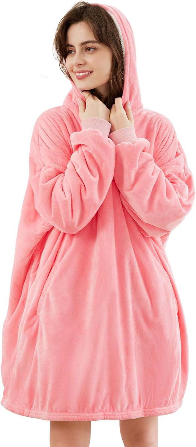 Oversized Sherpa Blanket Hoodie with Giant Pocket