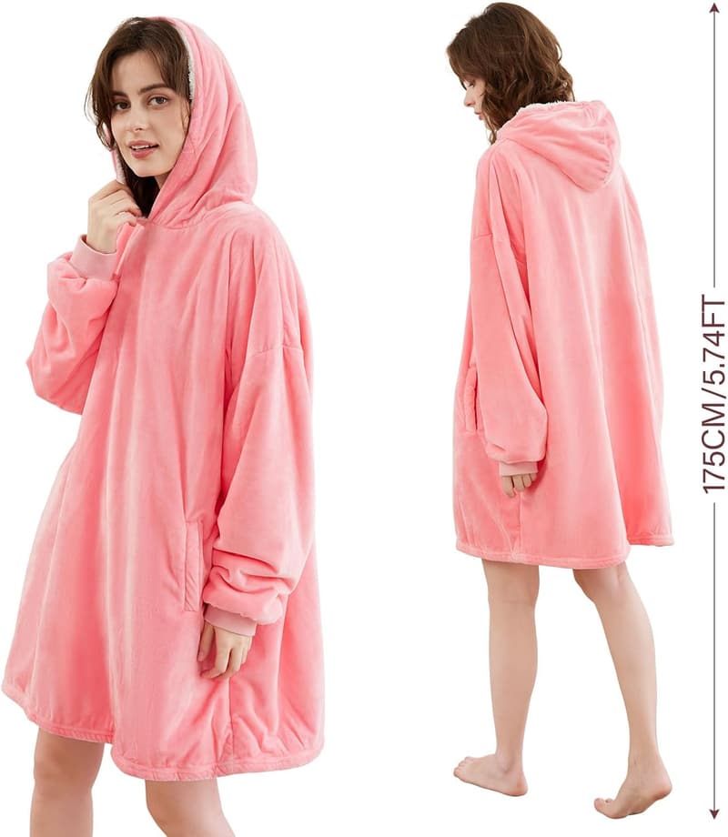 Oversized Sherpa Blanket Hoodie with Giant Pocket