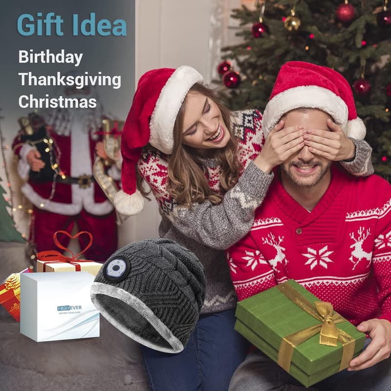 Christmas LED Beanie Hat for Men - Winter Gift