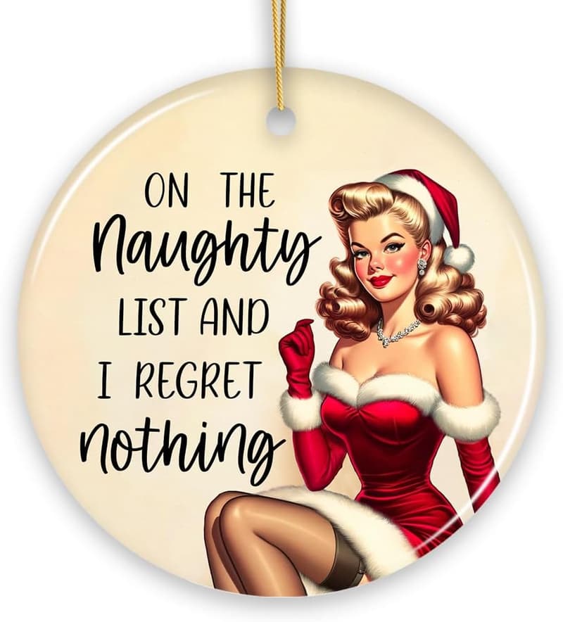 Naughty List Regret Christmas Ornament - Funny Secret Santa Gift