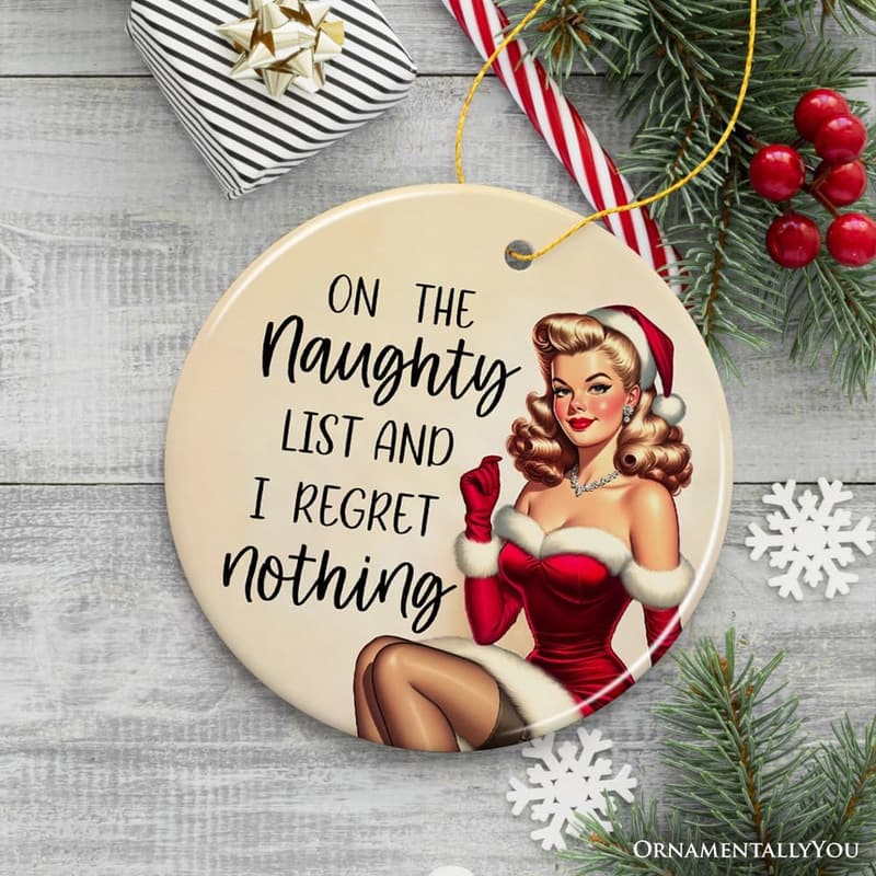 Naughty List Regret Christmas Ornament - Funny Secret Santa Gift