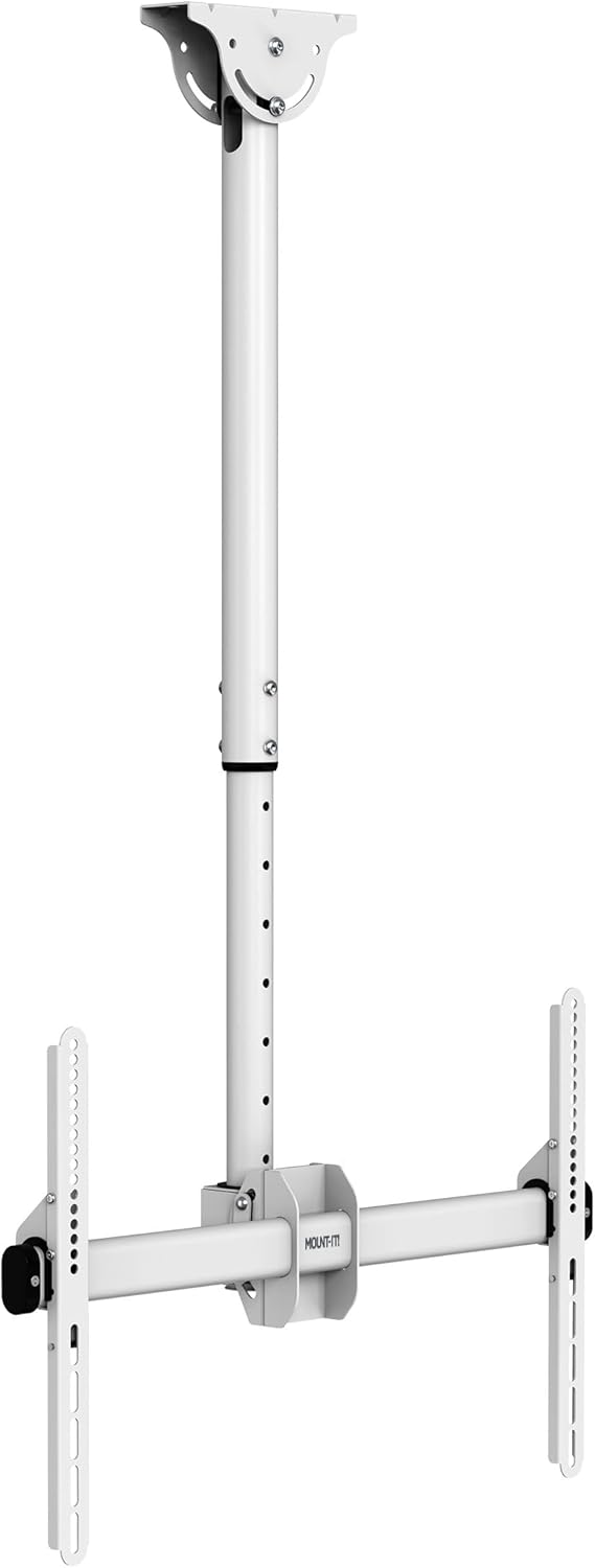 Adjustable Ceiling TV Mount for 40-70 Inch Screens, White