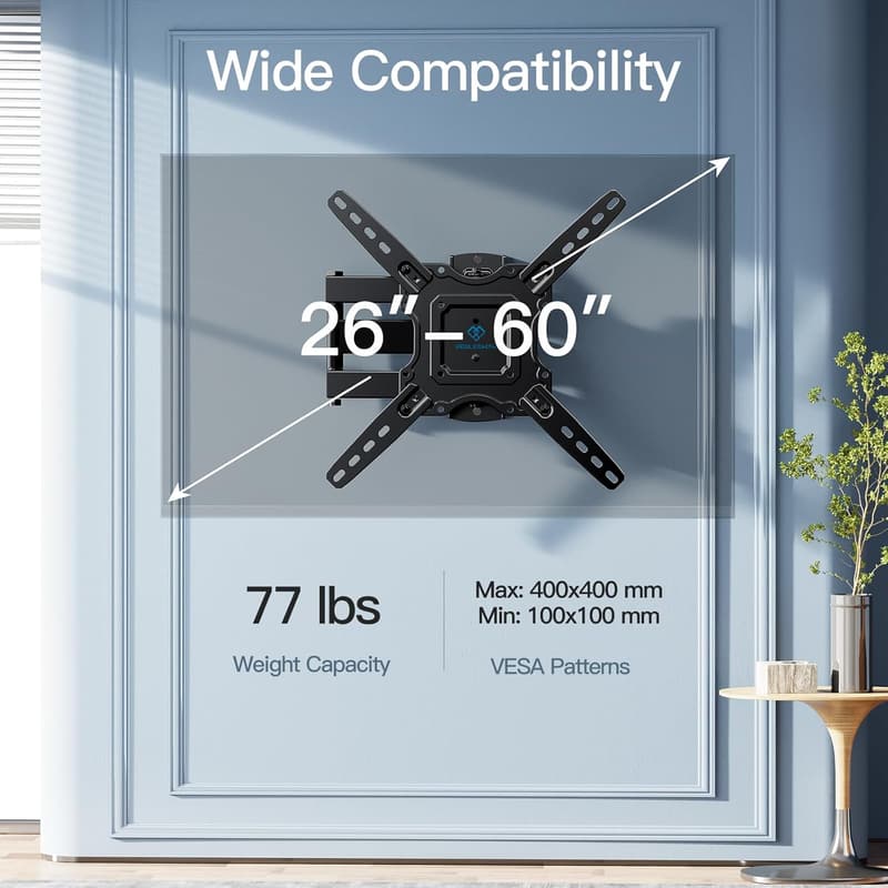 Full Motion TV Wall Mount for 26-60