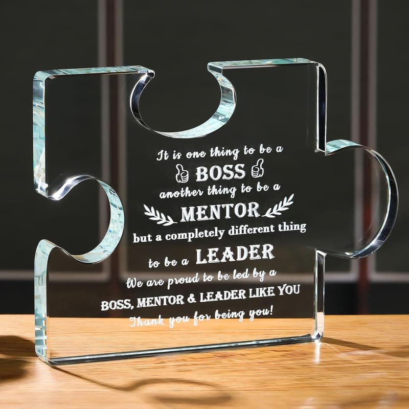 Best Boss Ever Crystal Keepsake for Desk Decoration