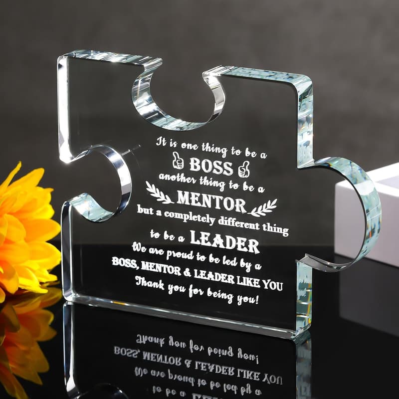 Best Boss Ever Crystal Keepsake for Desk Decoration