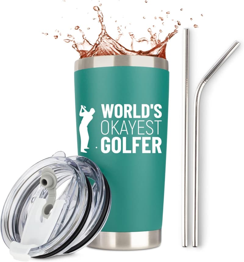 Funny Golf Travel Tumbler Mug for Men - Stainless Steel