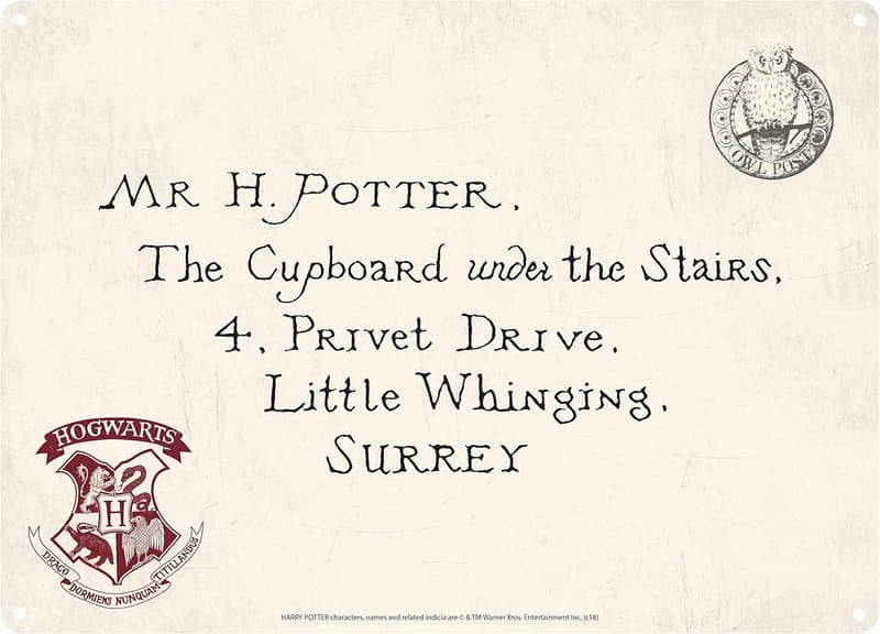 Harry Potter Tin Sign - Small Hogwarts Letters Decor