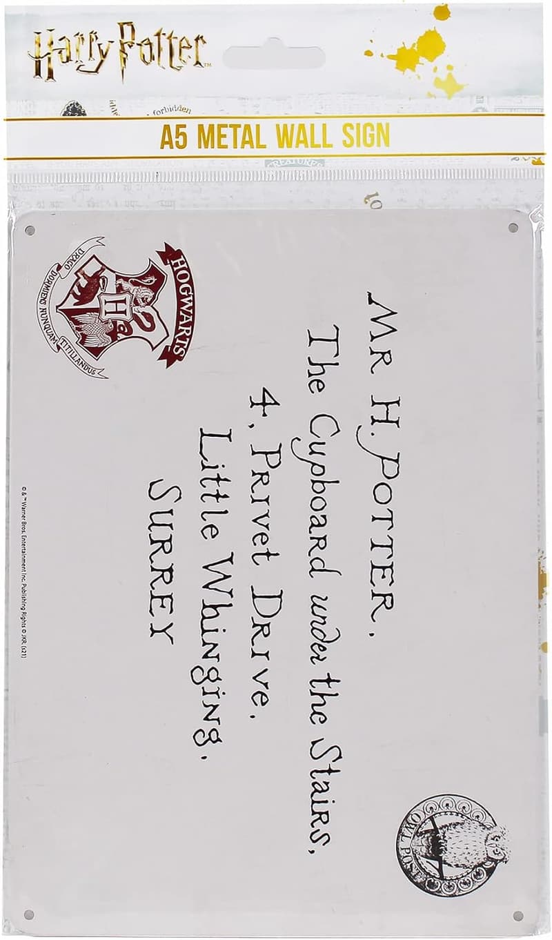 Harry Potter Tin Sign - Small Hogwarts Letters Decor