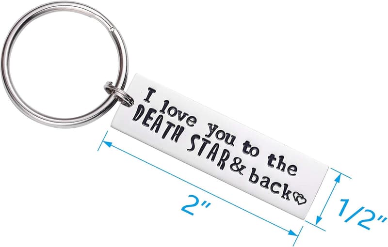 I Love You to the Death Star Keychain for Sci-Fi Fans