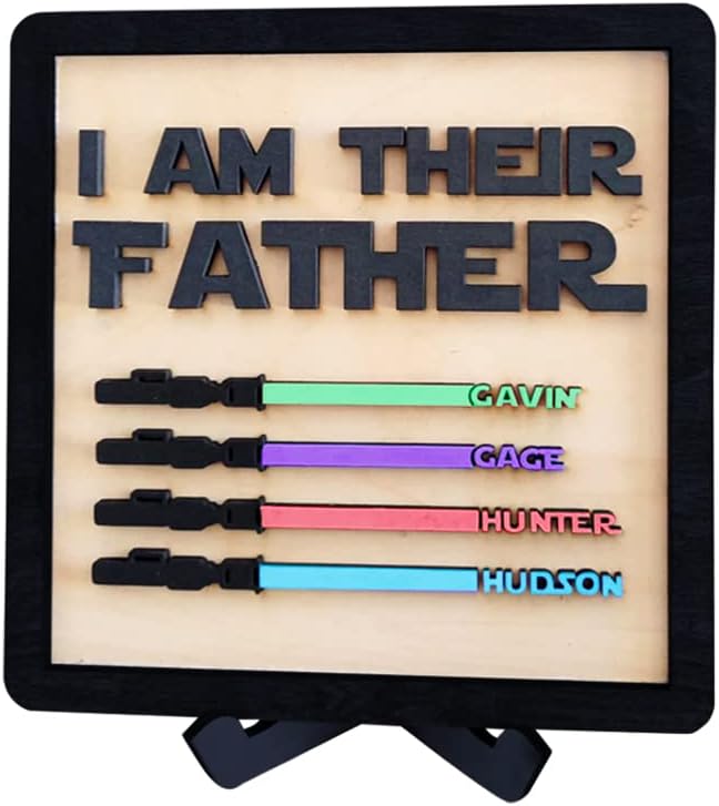 Father's Day Personalized Engraved Wooden Sign for Dad