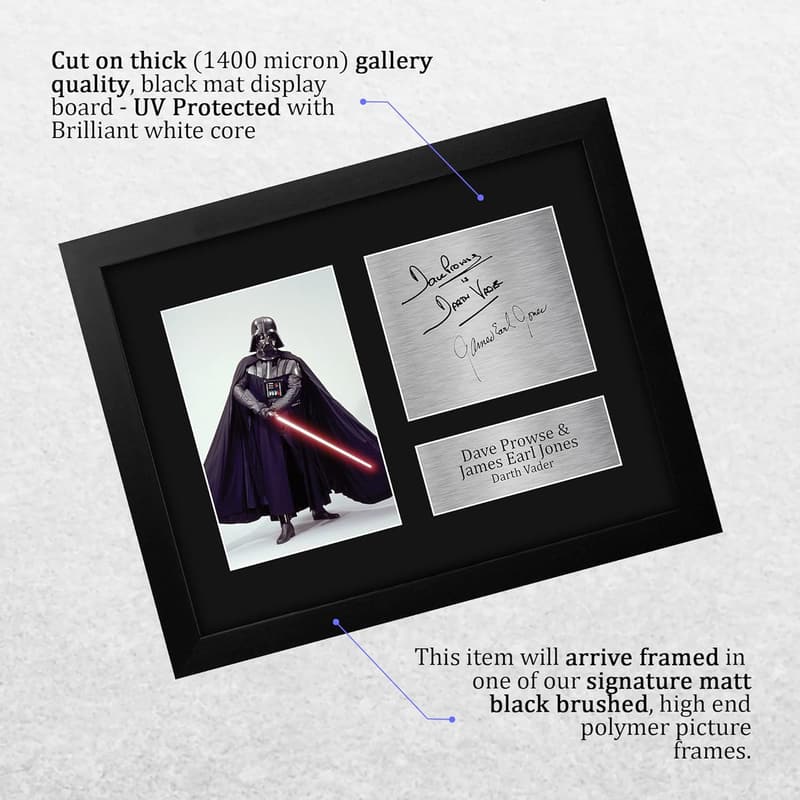 Framed Signed Darth Vader Print by Dave Prowse & James Earl Jones