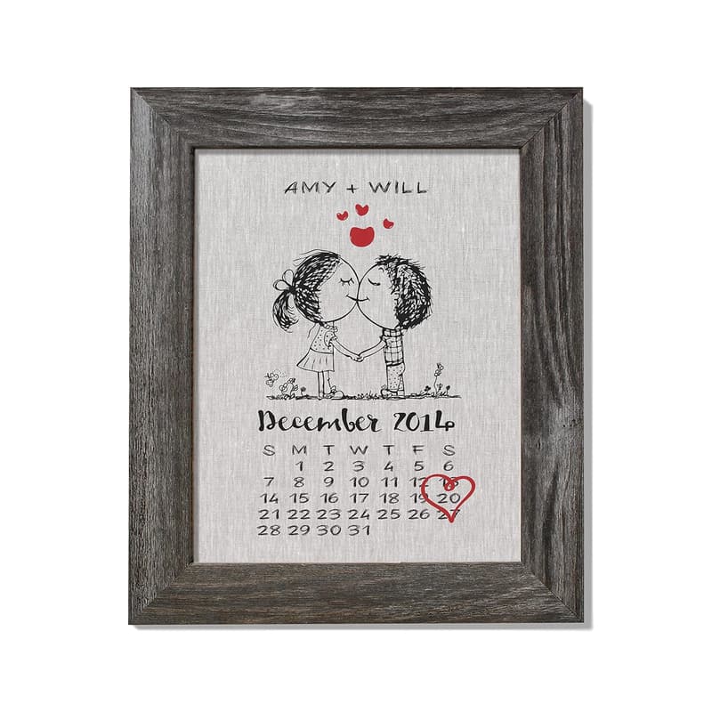 12th Anniversary Personalized Linen Print