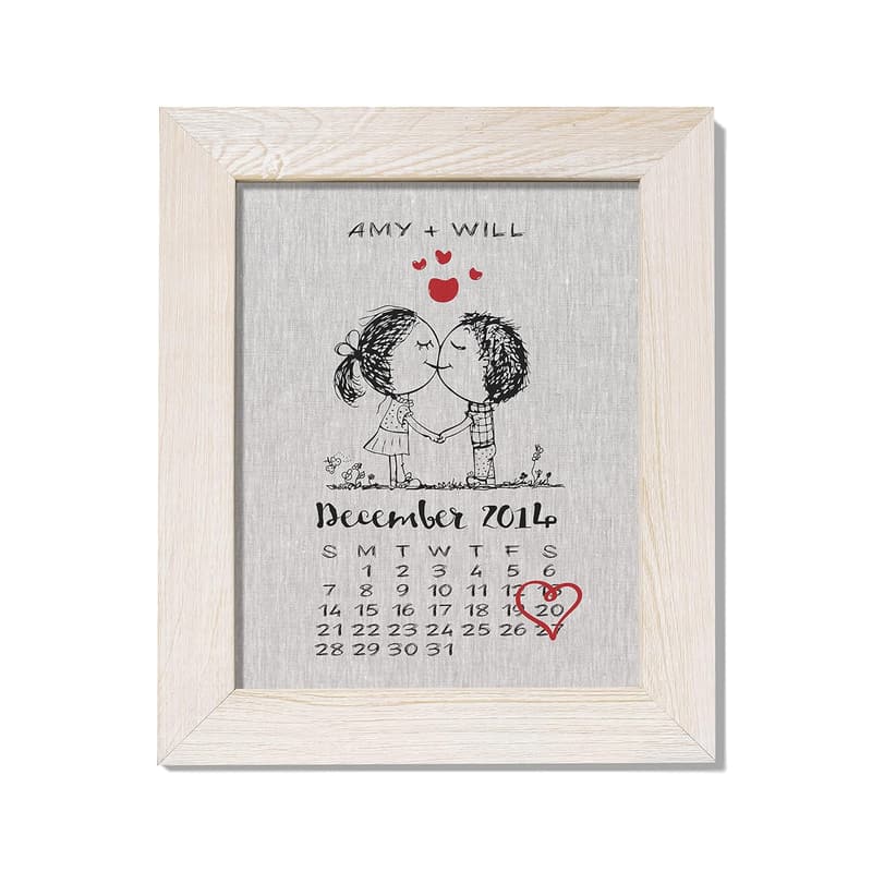 12th Anniversary Personalized Linen Print