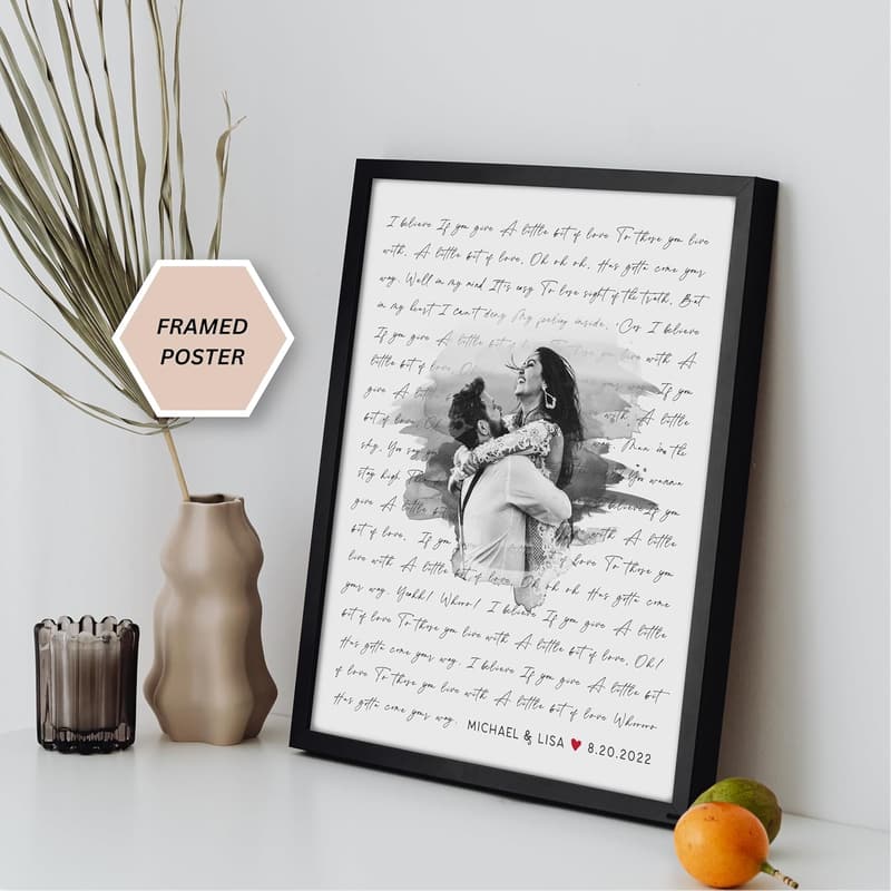 Custom Song Lyrics Wall Art - Anniversary Gift for Couples