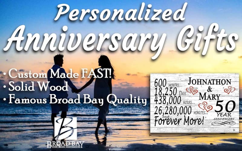 50th Anniversary Solid Wood Personalized Sign for Couples