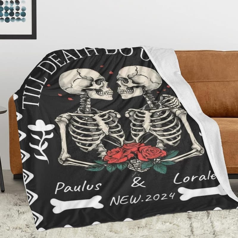 Personalized Photo Blankets for Couples - Custom Christmas Gifts