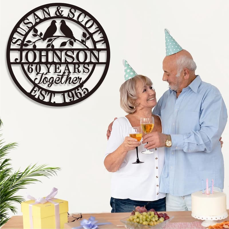 50th Anniversary Personalized Metal Sign for Couples
