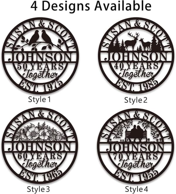 50th Anniversary Personalized Metal Sign for Couples
