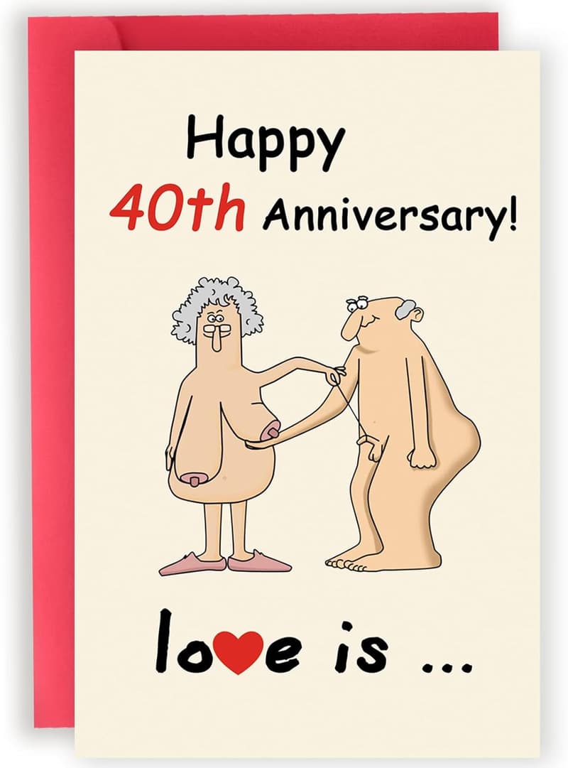 40th Anniversary Card - Funny Gift for Couples