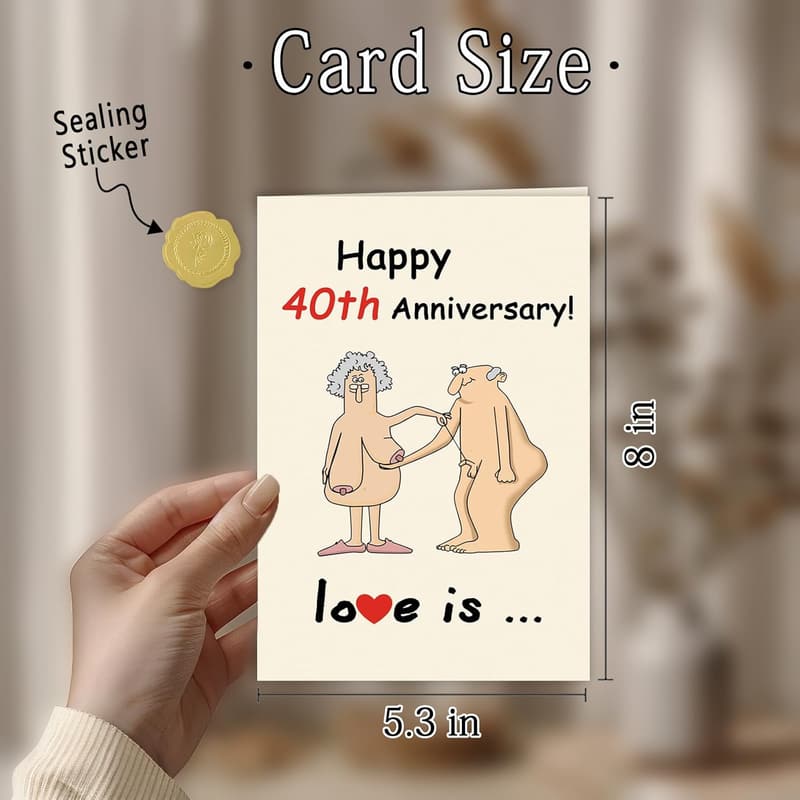 40th Anniversary Card - Funny Gift for Couples