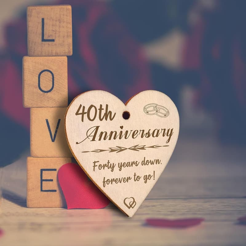 40th Anniversary Picture Frame for Couples - Holds Two 4x6 Photos