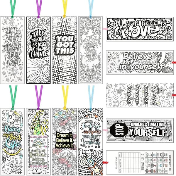 DIY Inspirational Bookmarks for Students – 120 Double-Sided Pieces