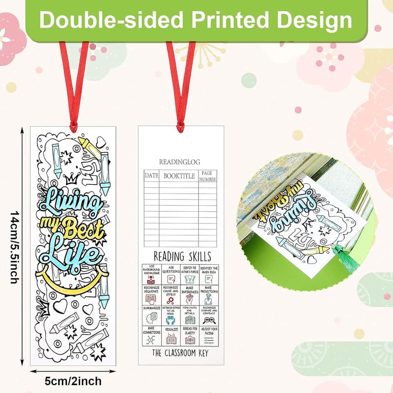 DIY Inspirational Bookmarks for Students – 120 Double-Sided Pieces