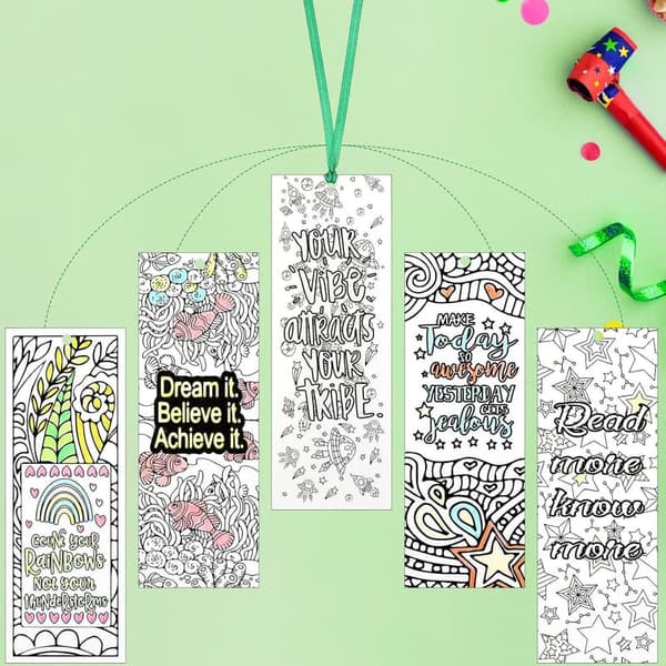 DIY Inspirational Bookmarks for Students – 120 Double-Sided Pieces