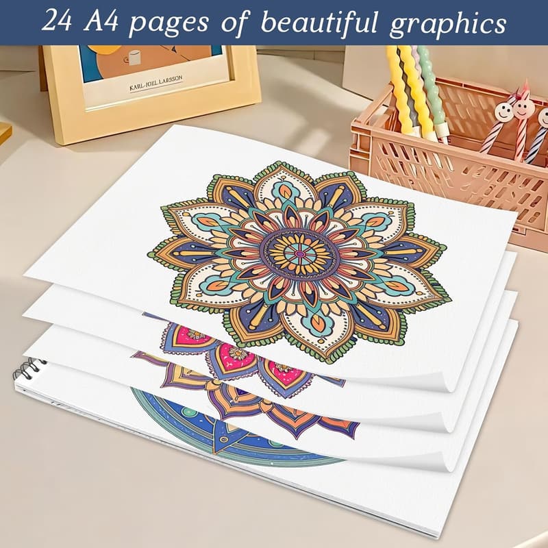 Mandala Coloring Book for Adults - Stress Relief Gift for Women