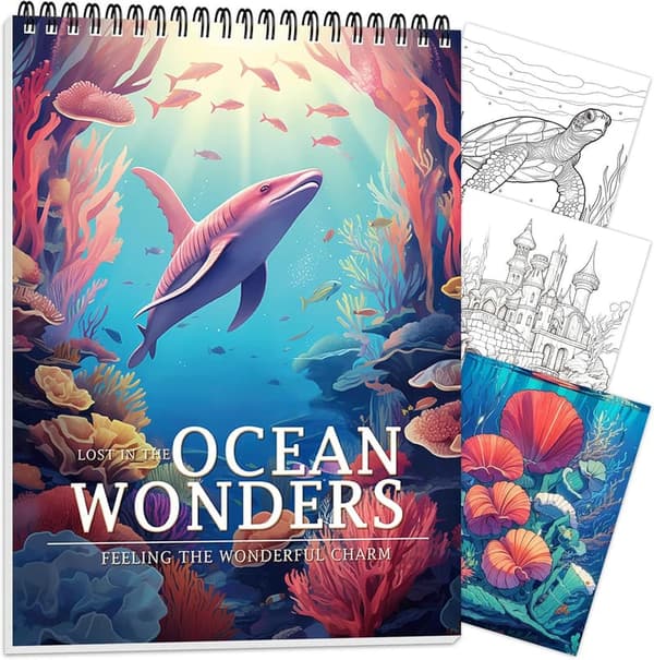 Ocean Themed Adult Coloring Book for Relaxation - 30 Pages