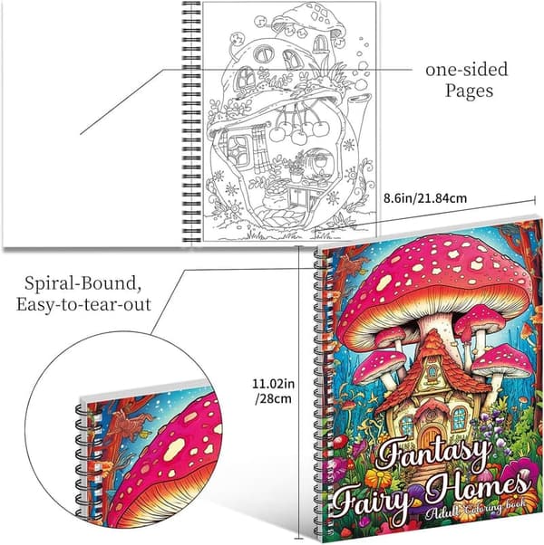Adult Coloring Book Set: Flower, Whimsical & Fantasy Themes
