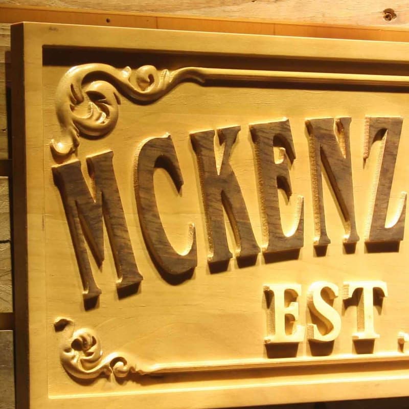 Personalized Wooden Pub Bar Sign - Large Engraved Decoration