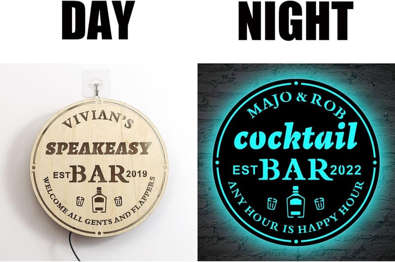 Personalized Neon Bar Sign - Custom LED Home Bar Decor