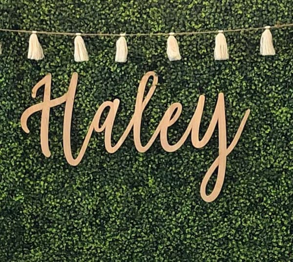 Custom Laser-Cut Wood Sign - Choose Font, Size & 3 Lines
