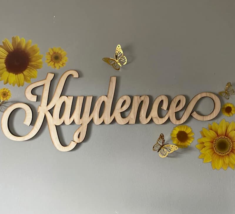 Custom Laser-Cut Wood Sign - Choose Font, Size & 3 Lines