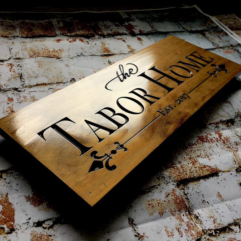 Personalized Family Cabin Address Wooden Sign