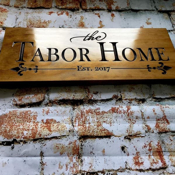 Personalized Family Cabin Address Wooden Sign