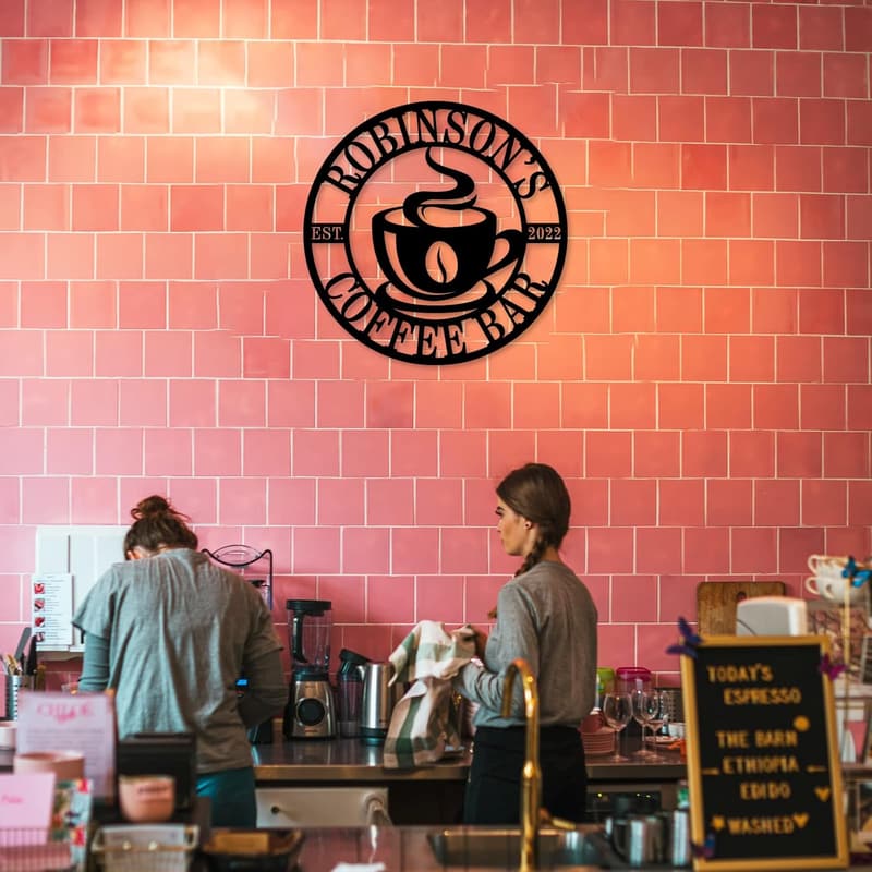Personalized Coffee Bar Sign for Kitchen Decor