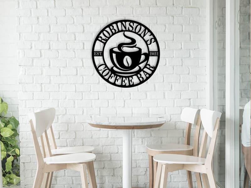 Personalized Coffee Bar Sign for Kitchen Decor