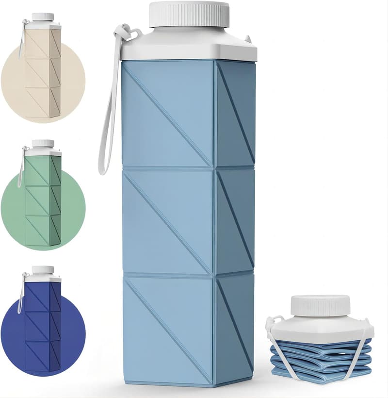 Leakproof BPA-Free Collapsible Water Bottle - 24.3oz, Blue