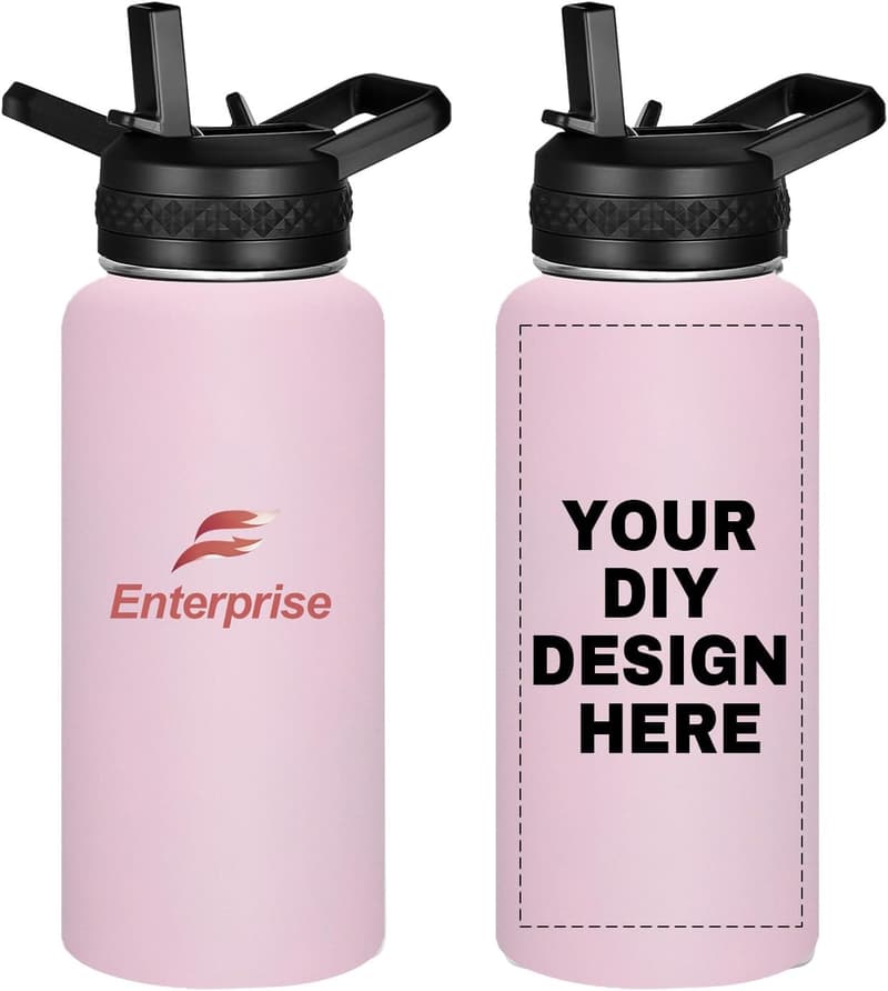 Personalized 32oz Stainless Steel Water Bottle with Custom Print