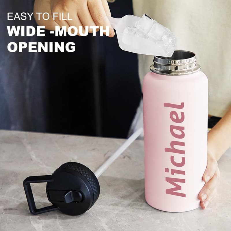 Personalized 32oz Stainless Steel Water Bottle with Custom Print