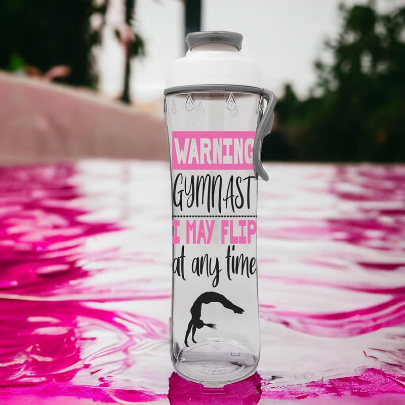 24oz BPA-Free Gymnastics Water Bottle with Chug Cap & Loop
