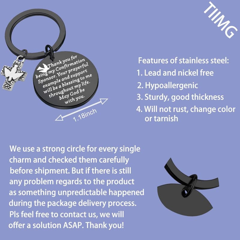 Sponsor Keychain - Thank You Gift for Confirmation
