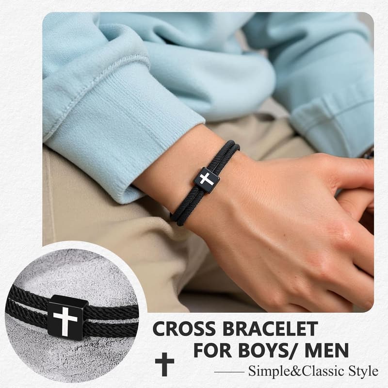 Cross Braided Rope Bracelet for Men - Ideal Gift for Couples