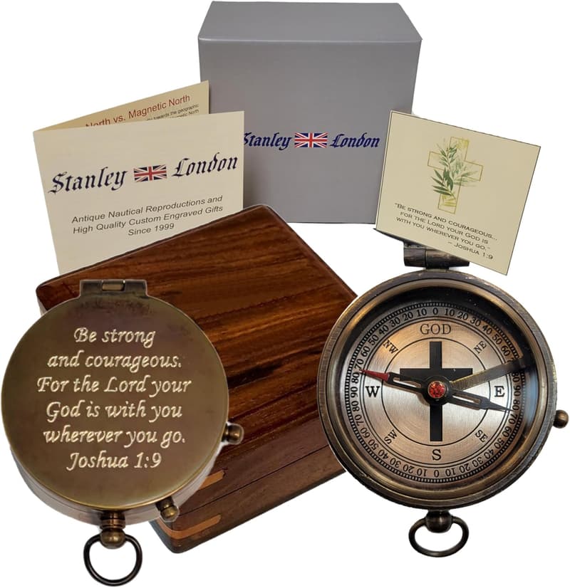 Engraved Compass Gift for Baptism | Personalized Box & Card