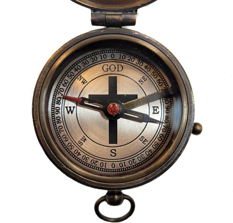 Engraved Compass Gift for Baptism | Personalized Box & Card