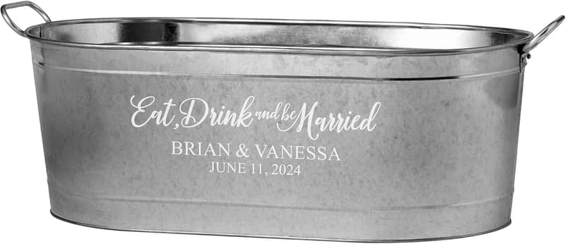 Personalized Galvanized Beverage Tub for Weddings