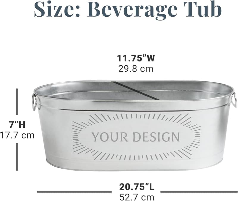 Personalized Galvanized Beverage Tub for Weddings